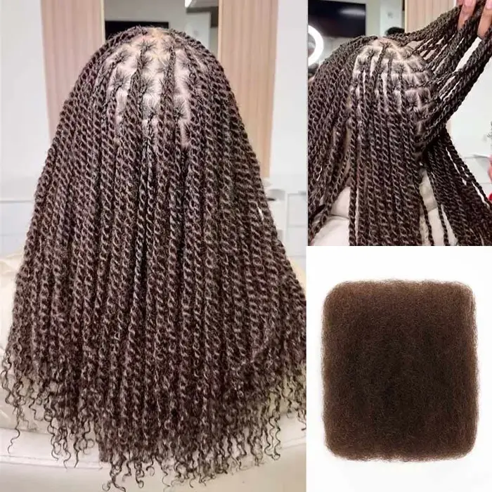 Extensions de cheveux afro crépus brun foncé QVR pour tresses