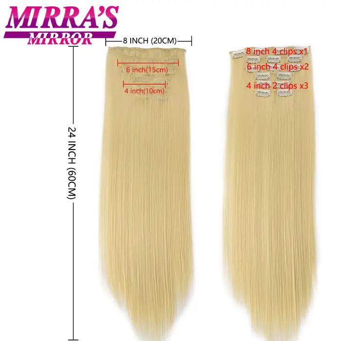 Extensions de Cheveux Synthétiques Longs et Lisses