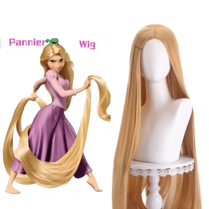 Anime emmêlé Raiponce femmes cheveux longs princesse perruque Cosplay perruques adulte carnaval Halloween