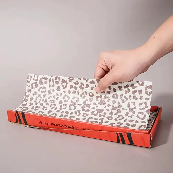 Rouleau de feuille de cheveux professionnelle imprimé léopard