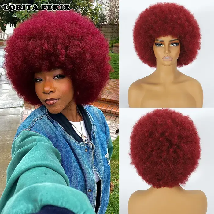 Perruques Afro bouclées des années 70 pour femmes noires