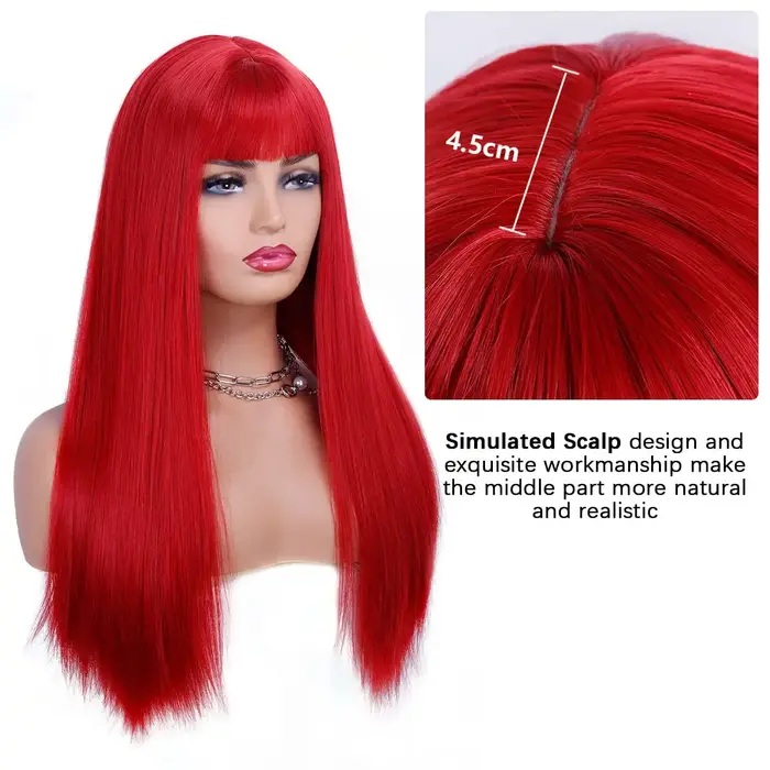 Perruque synthétique 26 pouces la plus vendue pour cheveux longs et raides