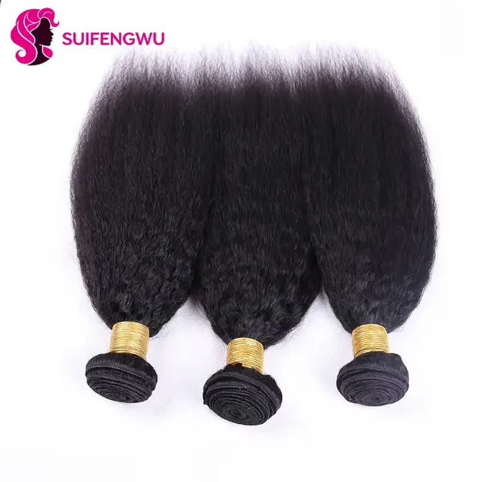 12A Kinky Straigh tssage Cheveux Humains Avec Fermeture 4X4 Closure Human Hair meche Tissages brésil
