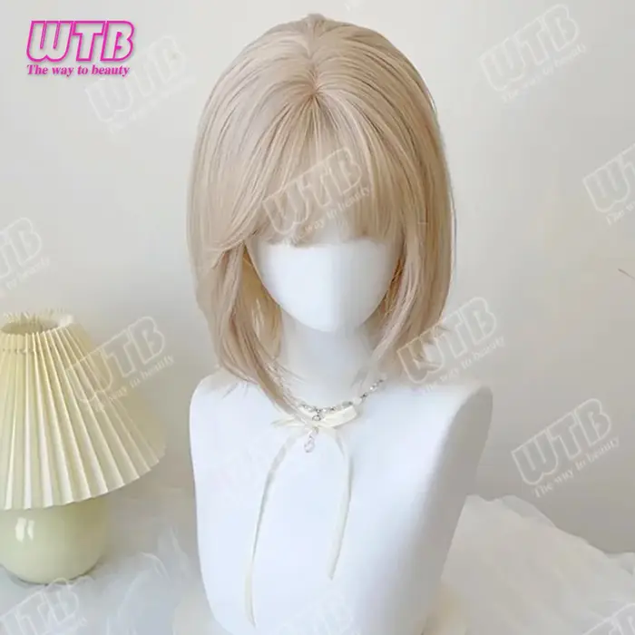 WTB Perruque synthétique beige style Lolita