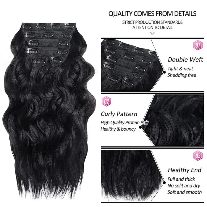 Extensions synthétiques longues à clips