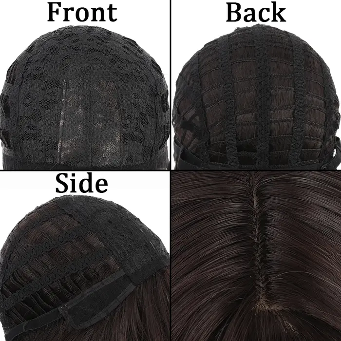 Perruque Courte Bouclée Marron et Noire pour Femme