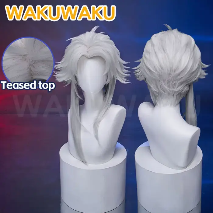 EN STOCK Perruque de cosplay Pierrot Harlequin Game WakuWaku pour homme