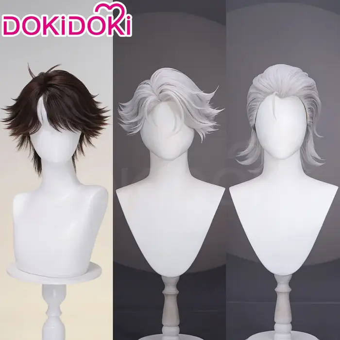 En STOCK belle X Lin Ling perruque Anime TO BE HERO X Cosplay DokiDoki hommes 30 cm noir gris cheveux