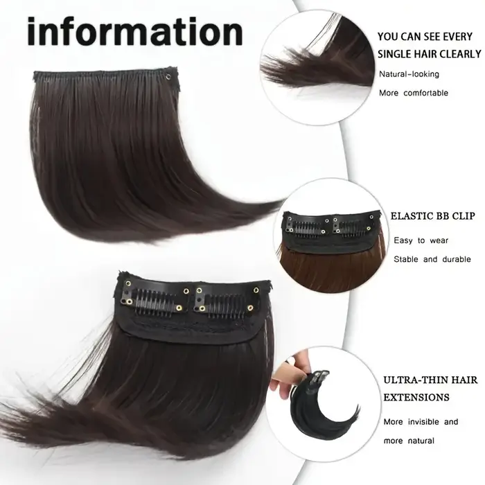 Extensions capillaires synthétiques à clipser de 10 cm