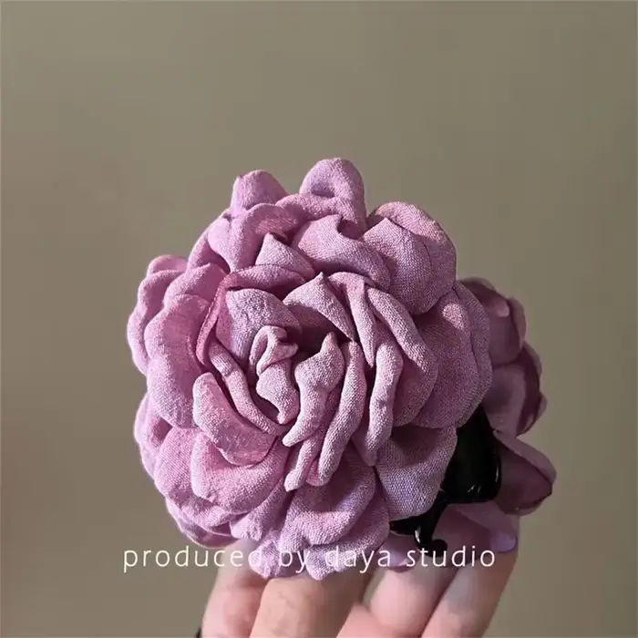 Pince à cheveux fleur angirose en tissu pour femmes et filles