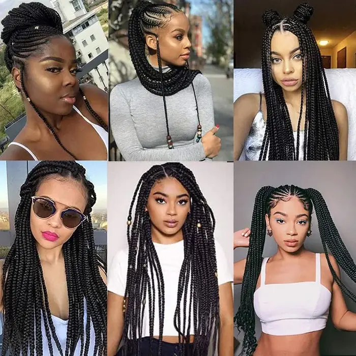 Extension capillaire synthétique ombrée pré-étirée de 20 pouces, postiche Yaki lisse EZ pour femmes 