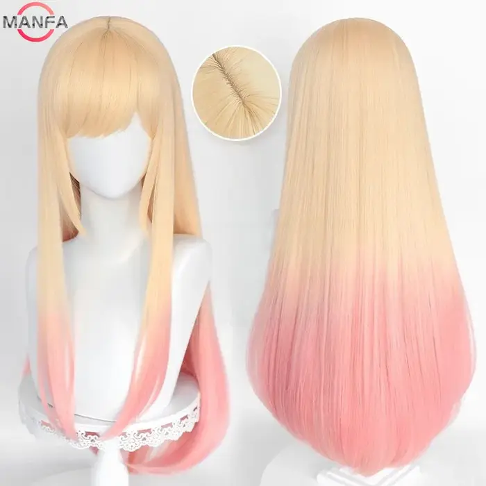 Perruque de Cosplay Anime Marin Kitagawa, perruque synthétique longue et lisse de haute qualité, dég
