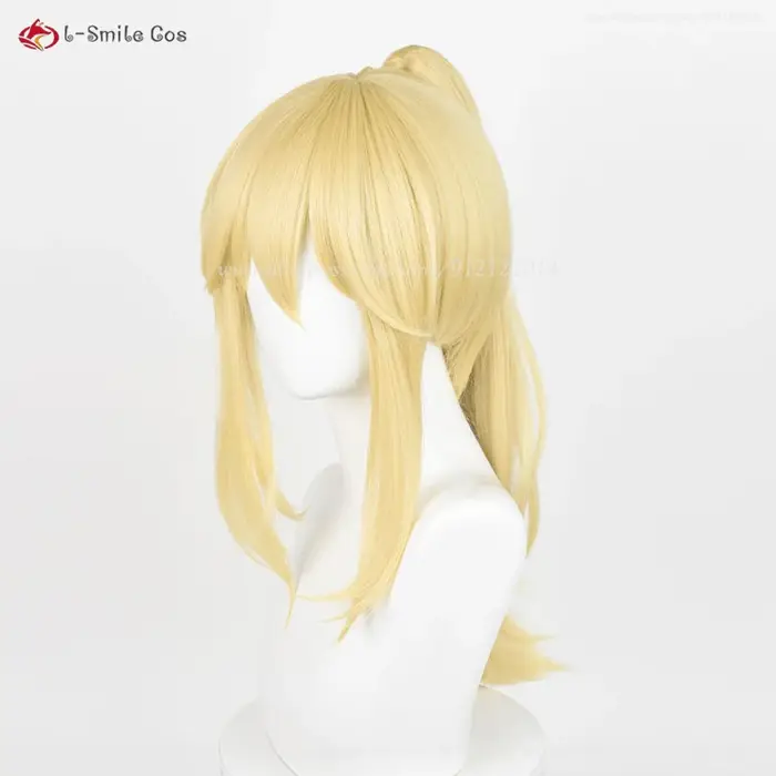 Miyazono Kaori Cosplay perruque 57 cm/65 cm de Long doré bouclés perruques résistant à la chaleur cheveux synthétiques Anime Cosplay Costumes perruque pour les femmes