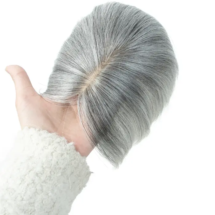 Toppers de vrais cheveux humains pour femmes Quotidien 360 ° Pièces de cheveux 3D avec mise à nive