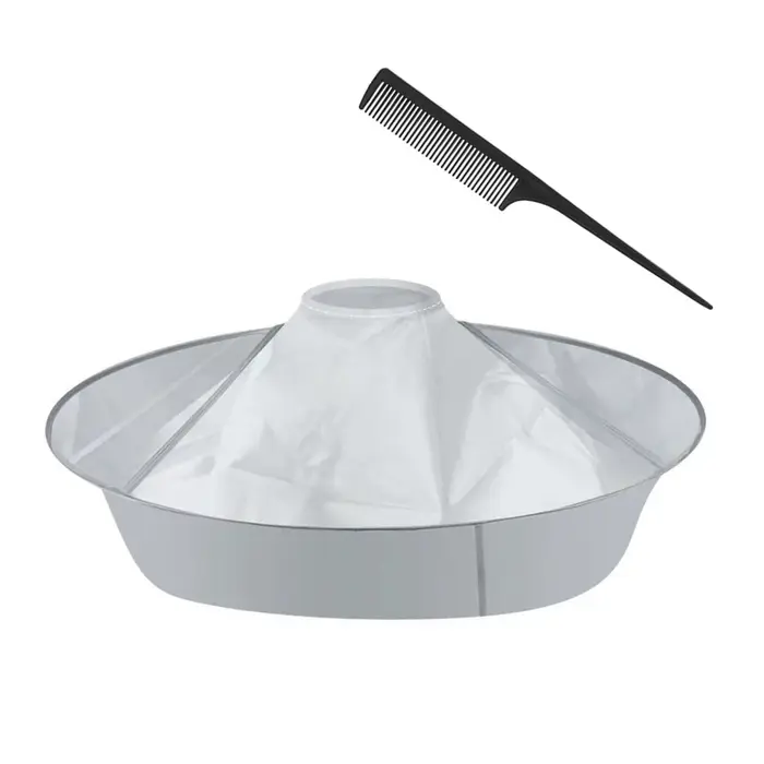 Cape de coiffure réglable, cape parapluie pour cheveux, cape de coiffure pliable avec un peigne noir