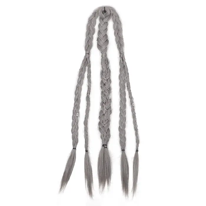 Perruque synthétique tressée à la main de 24 pouces, style Viking, extensions de cheveux à clipser p