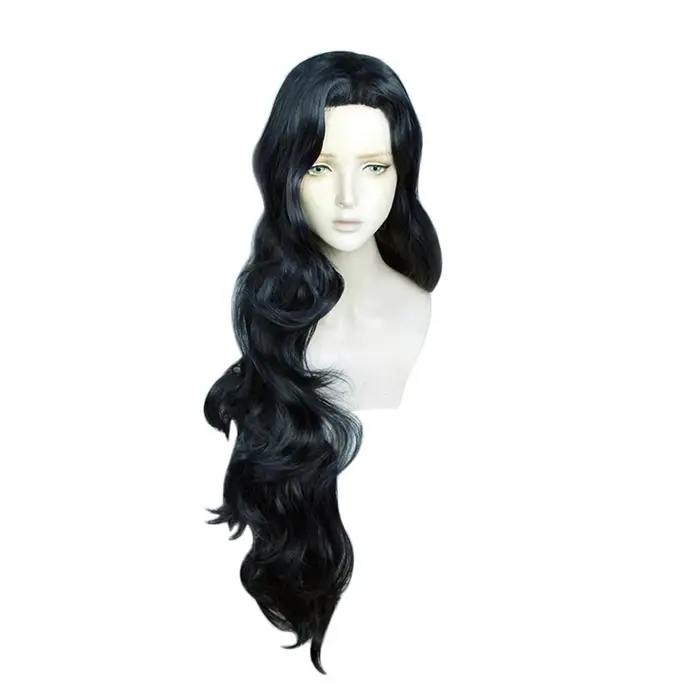 Yamagishi Yukako 120 cm longue perruque Cosplay noir bleu résistant à la chaleur