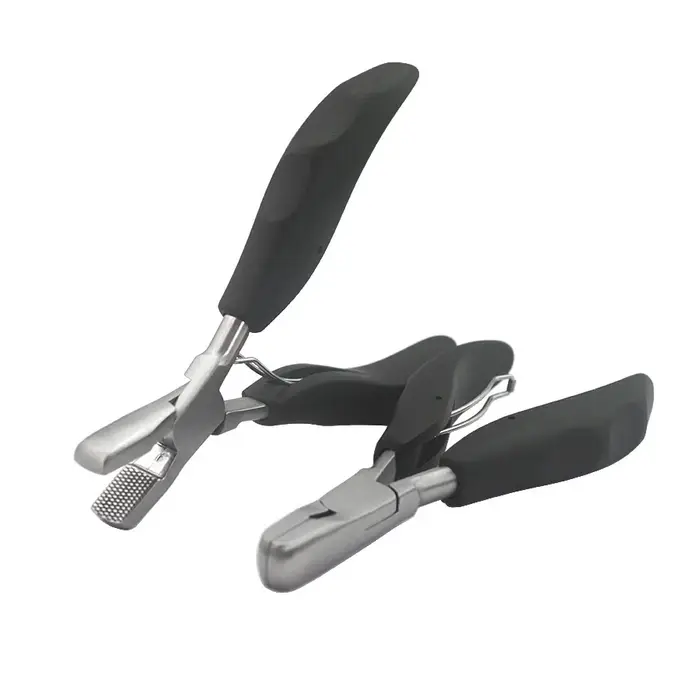 Pince d'extension de cheveux de Type U noir de 5.5 pouces, 1 pièce/lot, pour la fabrication d'extension de cheveux pré-collés