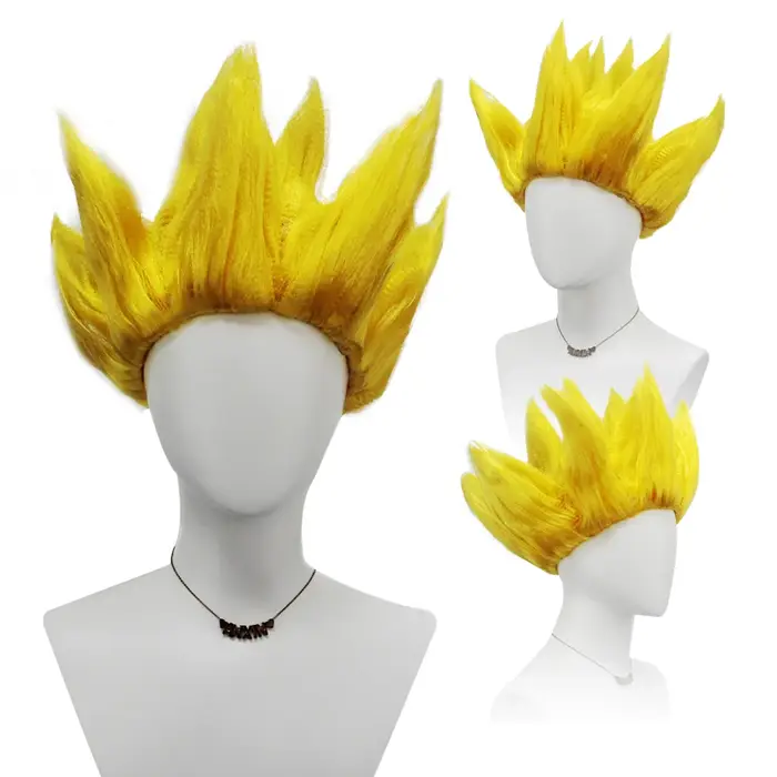 Perruque synthétique courte à pointes effet flamme unisexe pour cosplay d'héroïne d'anime
