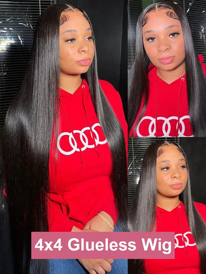 Perruque Lace Closure Wig sans colle naturelle, cheveux humains, pre-plucked, closure 7x5, 13x4, nai