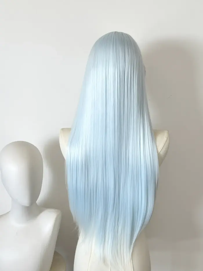 Perruque Lace Front Synthétique Blanche et Bleue pour Femme