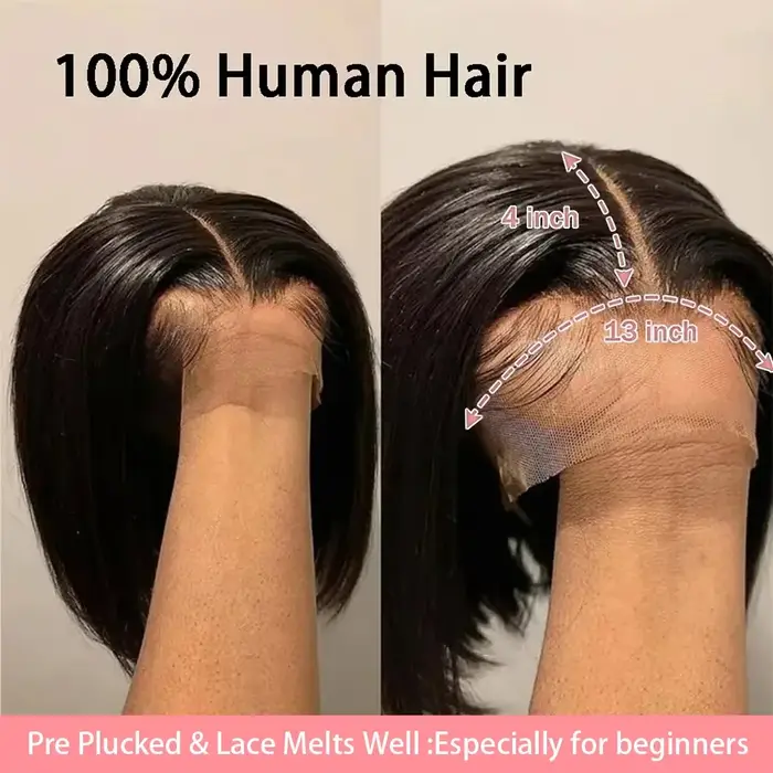 Perruque Bob en cheveux humains