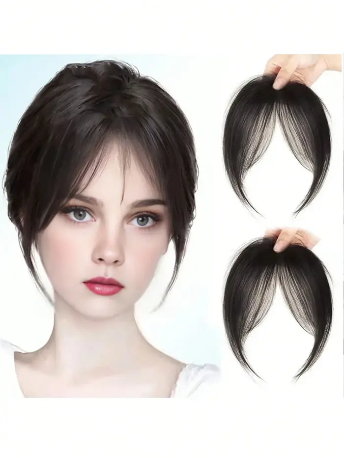 Synthèse perruque partie centrale frange Extensions de cheveux pince devant naturel sans couture français Oblique