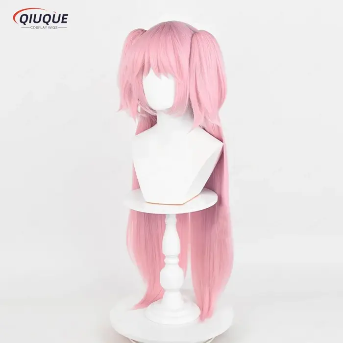 Kaname Madoka cosplay a 2 styles de perruque queue de cheval rose cheveux synthétiques résistants à la chaleur