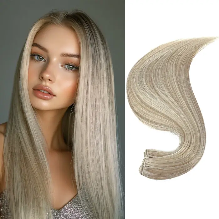 Extensions de cheveux lisses blond Piano