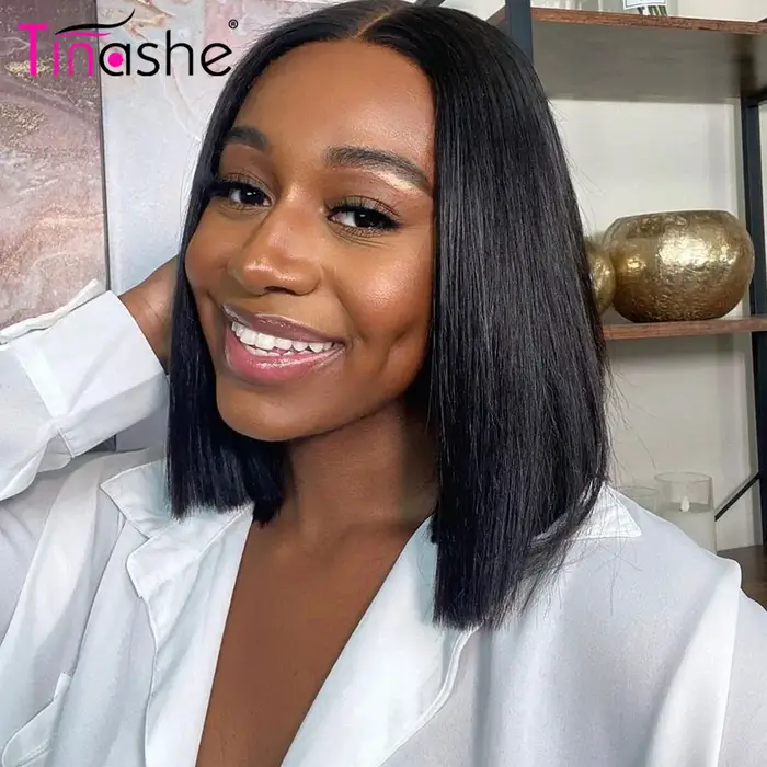 Tinashe Wear & Go perruque sans colle cheveux humains noeuds pré-blanchés perruque Bob droite pré-co