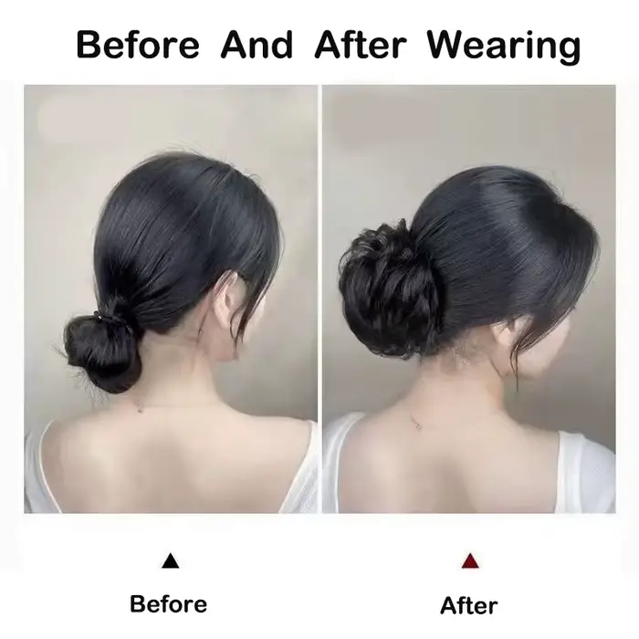 Extensions de chignon synthétique bouclé désordonné, postiches élastiques, chignon synthétique en fo