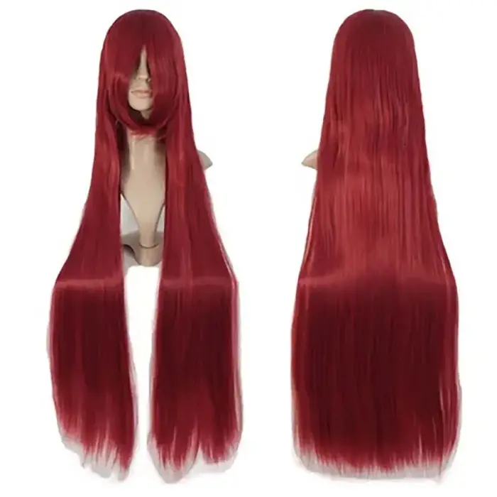 Perruque blanche 100 CM/40 pouces postiche longue fibre synthétique résistante à la chaleur Salon de coiffure fête dessin animé Cosplay cheveux raides