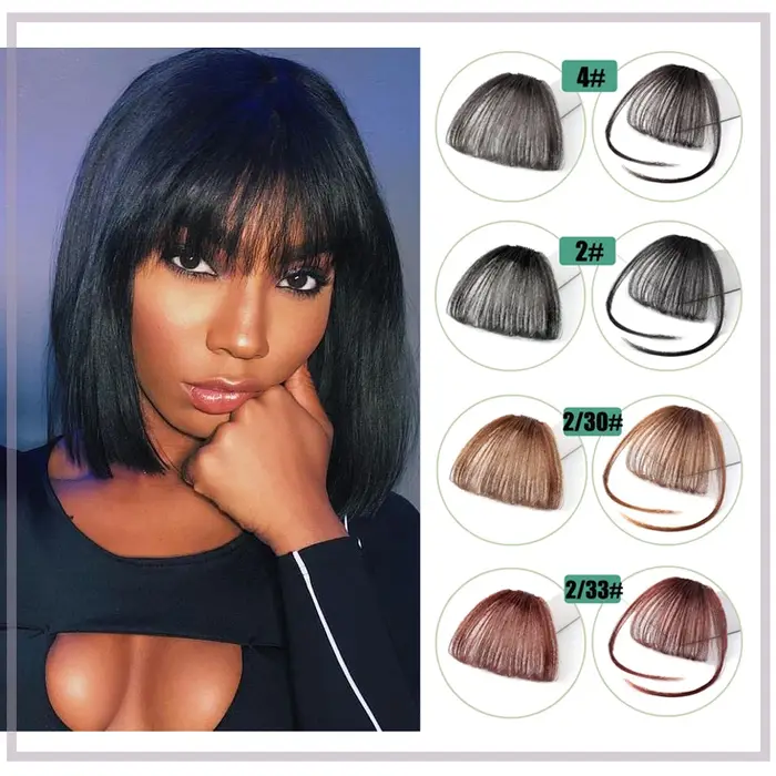 Extensions de cheveux frange à clipser pour femmes