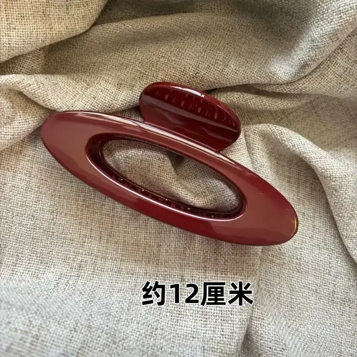 Pince à cheveux Ellipse géométrique rouge à pois