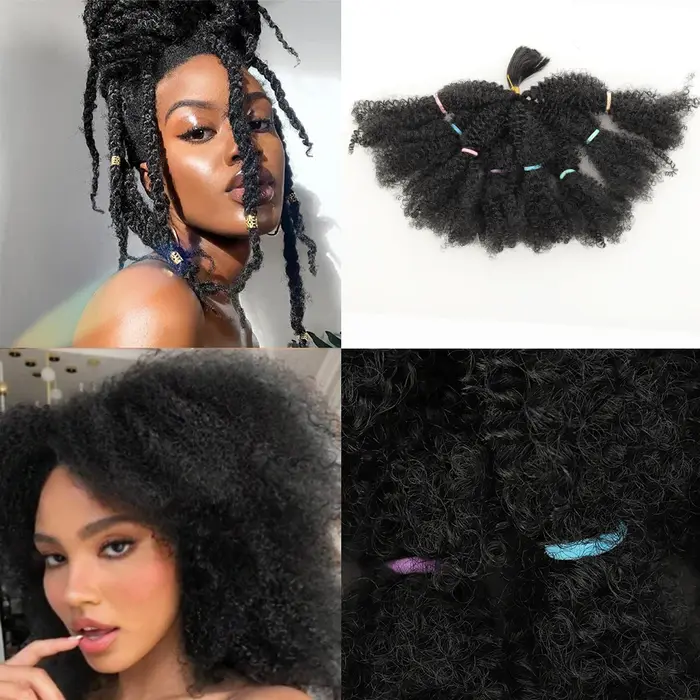 Perruque synthétique Afro Kinky 12 pouces, 1 paquet (8 mèches/paquet), perruque pré-tressée Afro Kin