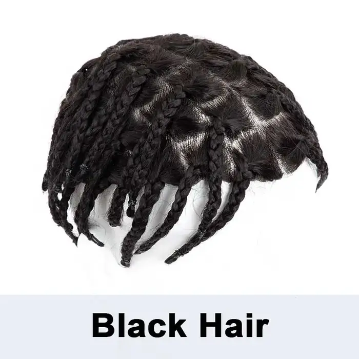 Perruque tressée au crochet pour hommes, système de cheveux indétectable, toupet tressé, coupe de ch