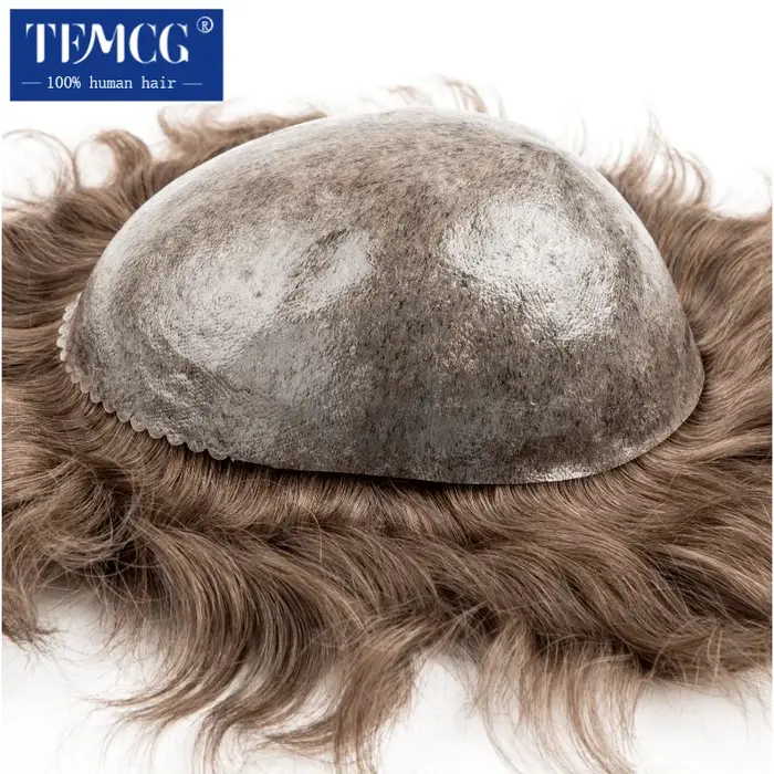 Prothèse capillaire pour hommes, toupet à Base complète de peau, perruques durables pour hommes, sys