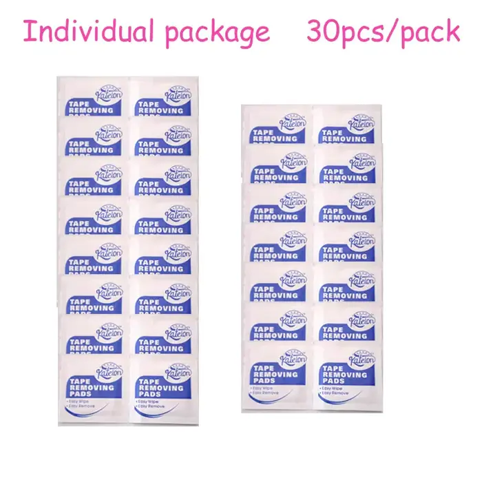 Lingettes dissolvantes adhésives pour toupet et perruque, tampons dissolvants pour ruban adhésif, ex