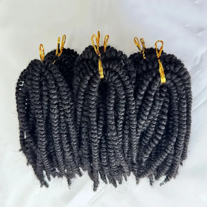 Printemps torsion Crochet cheveux 100% humain moelleux bombe