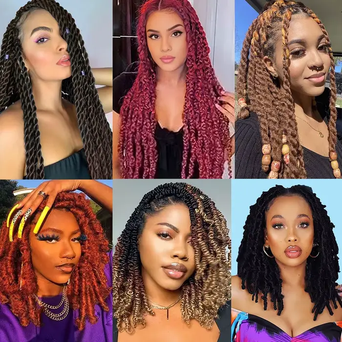 Bewill Cheveux Afro Twist Springy 12 16 24 pouces 1B 27 30 350 4 613 Bug Ombre Marley Twist Tresses 