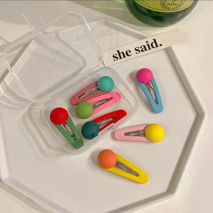 Nouvelles pinces à cheveux mignonnes et colorées en forme de haricot pour filles, Barrettes BB vibra