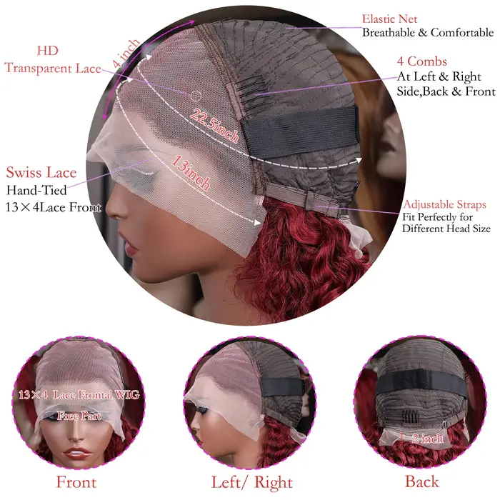 Perruque Bob Lace Frontal Wig Remy naturelle