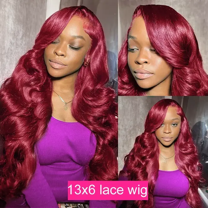 99J bordeaux 13x6 Hd dentelle frontale perruque de cheveux humains vague de corps 13x4 dentelle avan