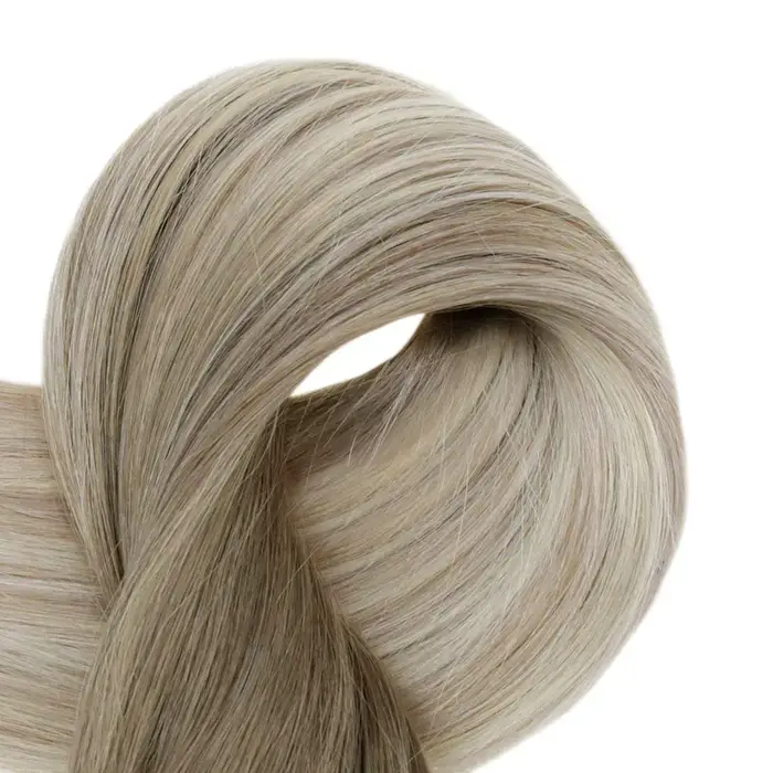 LaaTyo-Extension de cheveux de fil de pêche pour femme, 100% vrais cheveux humains brésiliens, ligne de poisson naturelle droite, cheveux de trame, 12-20 pouces