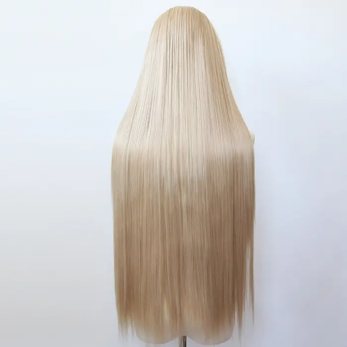 Perruque Lace Front Wig synthétique marron lin 40 pouces