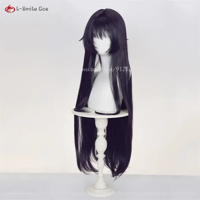 Waguri Kaoruko Perruque de Cosplay synthétique noire violette de 100cm pour femmes