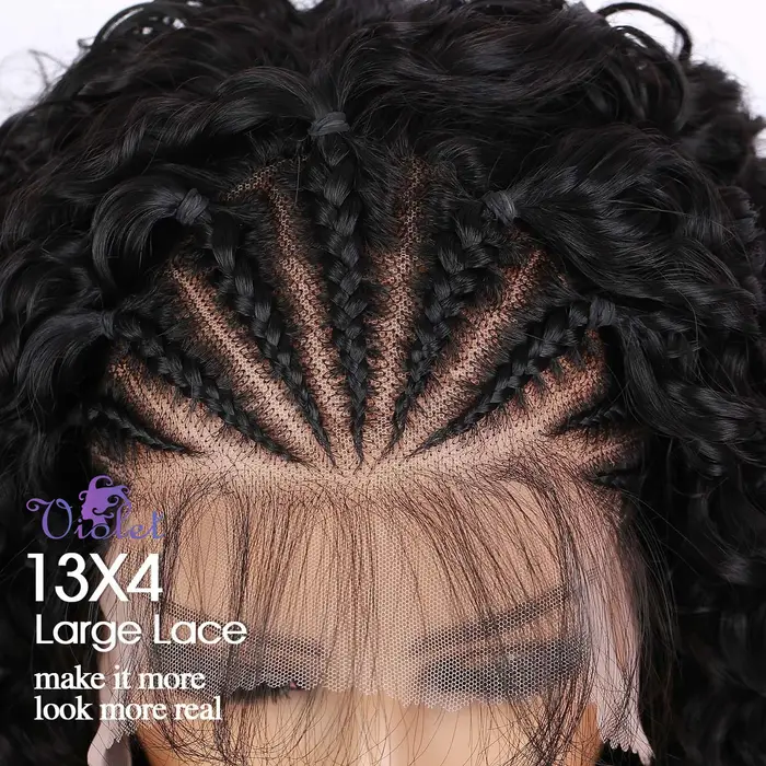 Perruque Bob tressée style cornrow