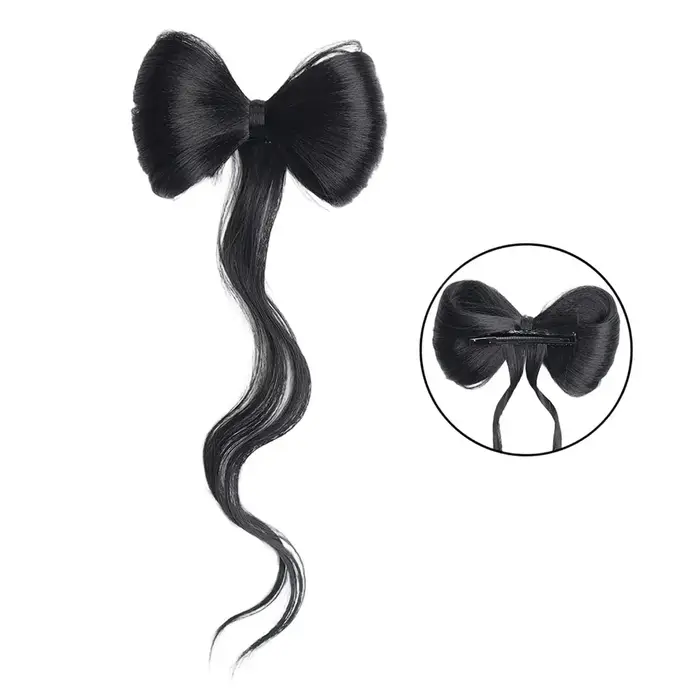 Extensions capillaires synthétiques en forme de pince à griffes avec nœud papillon, 1 pièce, accesso