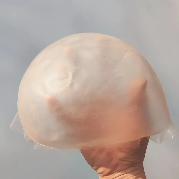 Perruque de simulation du cuir chevelu pour hommes, casquette en maille astronomique en caoutchouc P