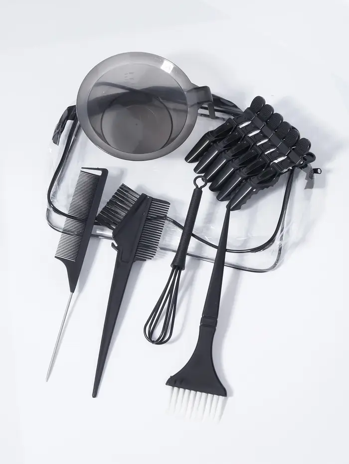 Ensemble de teinture capillaire professionnel 11 pièces avec brosse